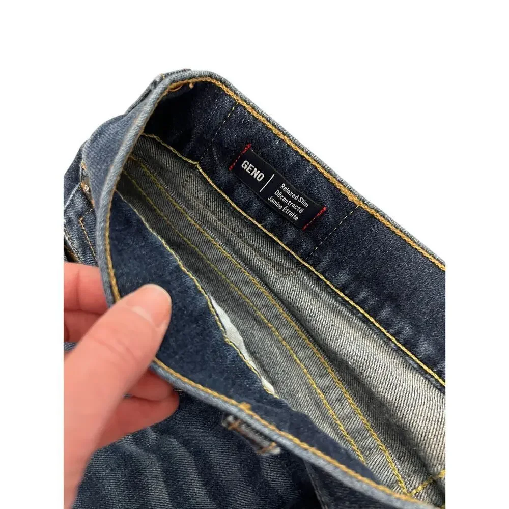 True Religion Geno Dark Wash Button Pocket Jeans Sz 34x32 GS